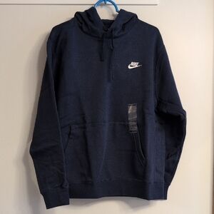 Nike Men's Sportwear Fleece Hoodie In Midnight Blue - Men's L